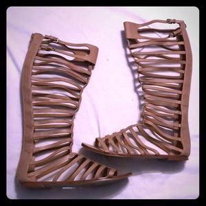 Tan gladiator sandals